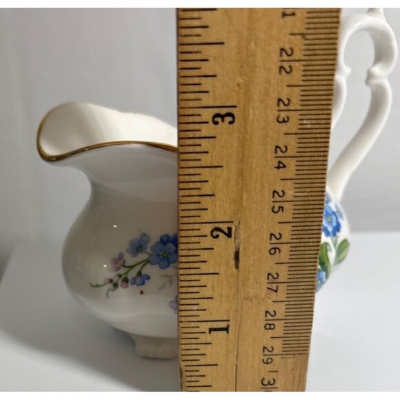 Royal Albert Bone China Forget-Me-Not Creamer Sugar Bowl Tea Cup Snack Plate Set - Picture 14 of 16